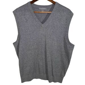 Gray Daniel Cremieux Pima Cotton V Neck Sweater Vest Size L